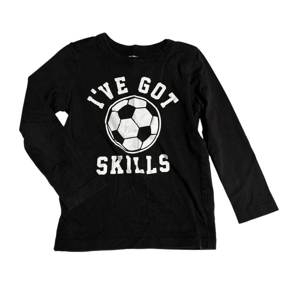 OshKosh B'gosh Black Soccer Graphic Long‎ Sleeve Tee